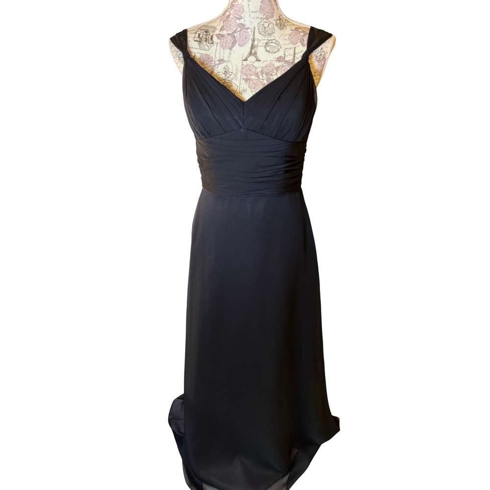 Belsore Black Dress Size 2/4 Sleeveless Midi Formal Evening Cocktail Party Sheer
